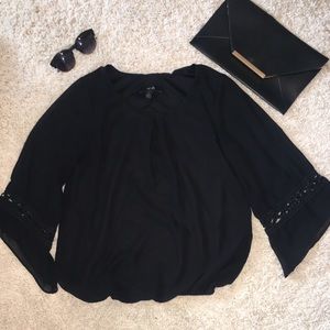 Black blouse with arm cut outs